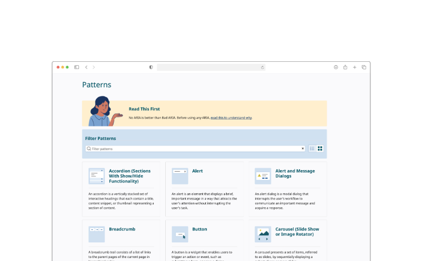 Screenshot WCAG Patterns Website