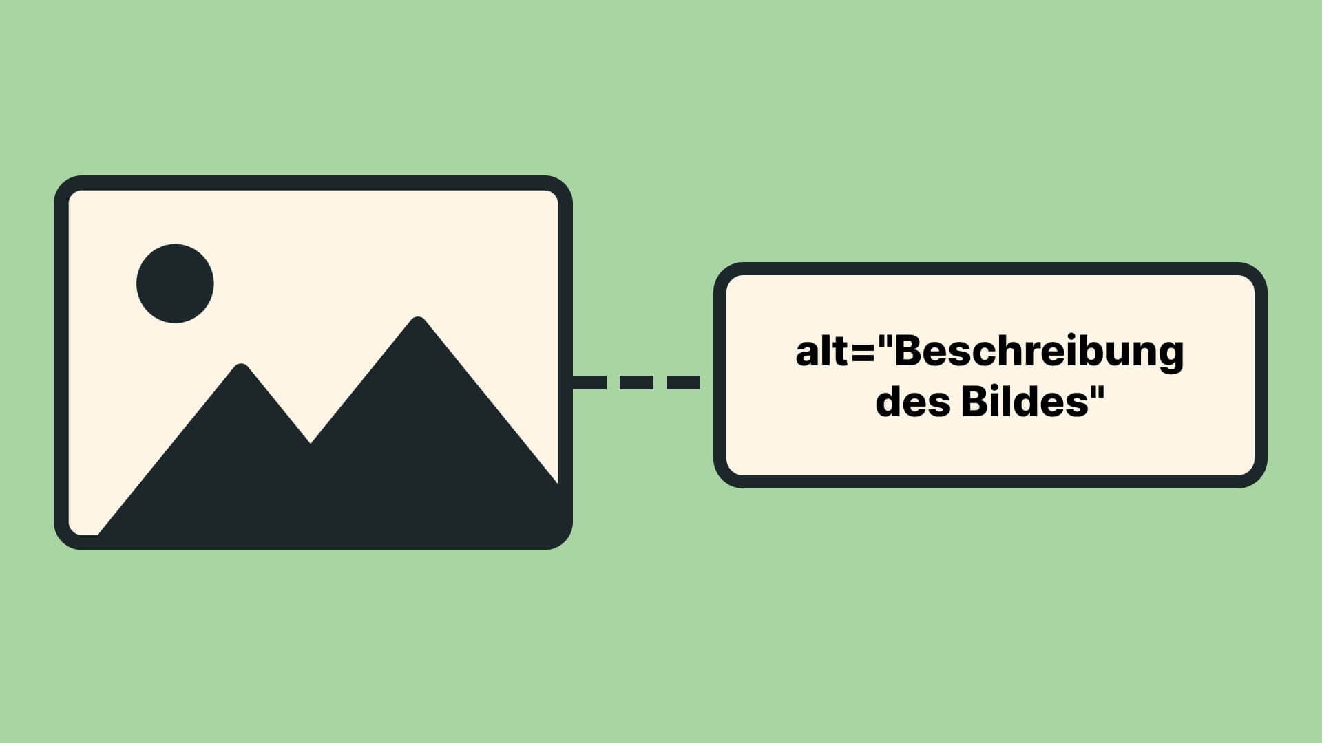 Bild-Platzhalter mit Berge-Icon verbunden zu Alt-Attribut-Codebeispiel