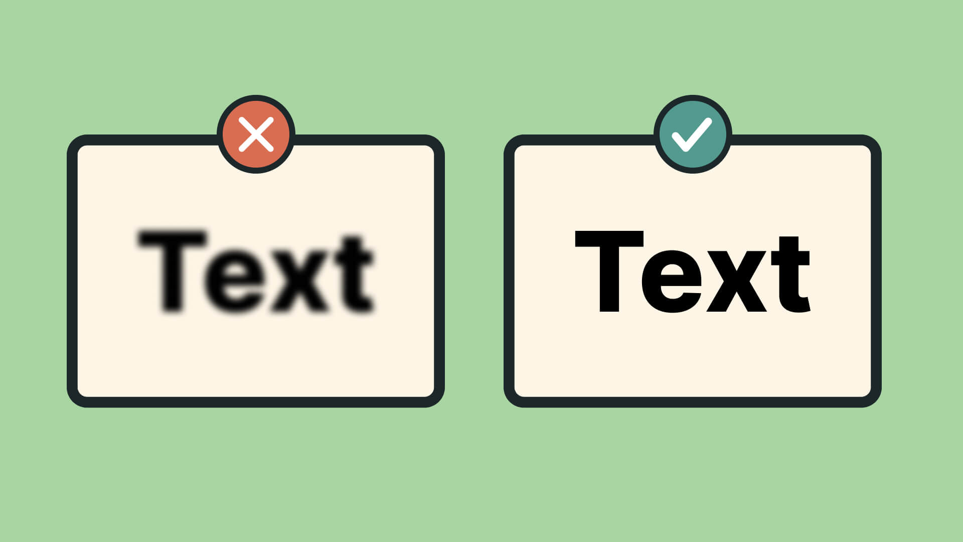 erschwommener Text als Bild vs. scharfer HTML-Text
