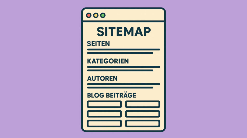 Sitemap-Übersicht mit Kategorien: Seiten, Kategorien, Autoren und Blog-Beiträge