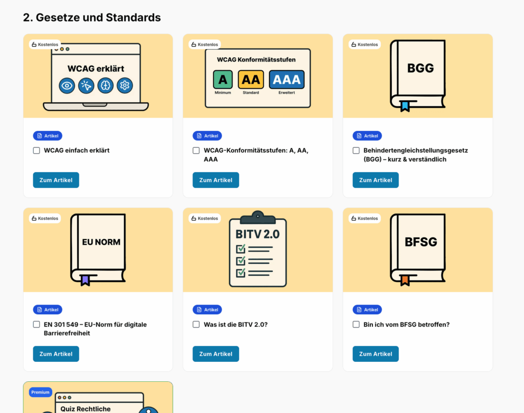 AccessAcademy-Lernpfad zu Gesetzen und Standards der digitalen Barrierefreiheit